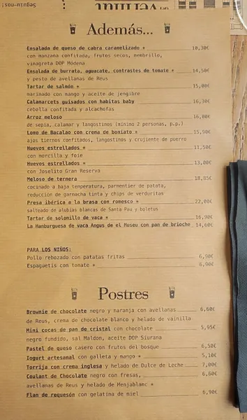 menu 1 of Restaurant Museu del Vermut