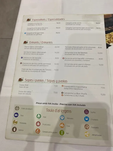 menu 0 of Restaurant Lo Bon Profit