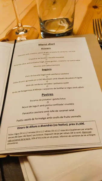 menu 2 of Restaurant La Comarca