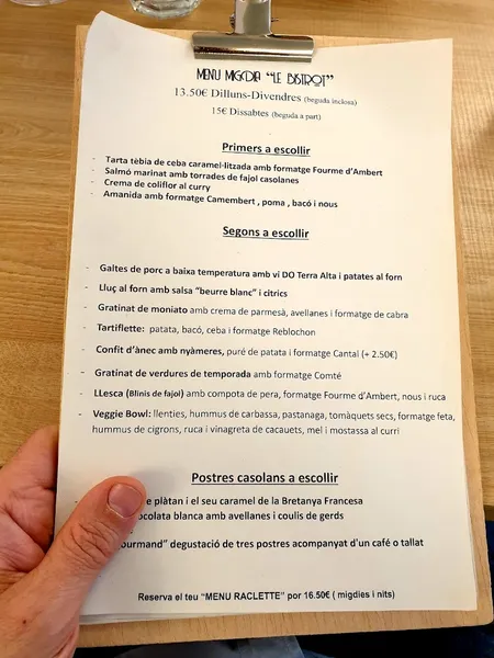menu 0 of Le Bistrot