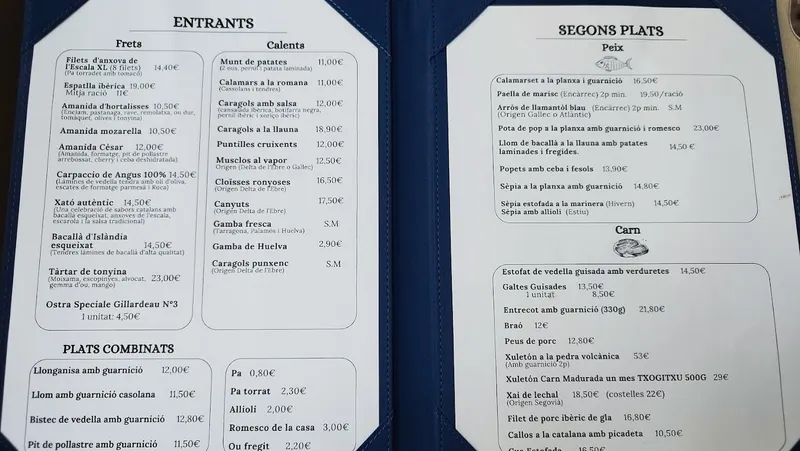 menu 0 of Restaurant La Salseta