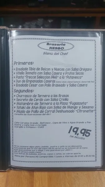 menu 0 of Brasería Kesbo Reus