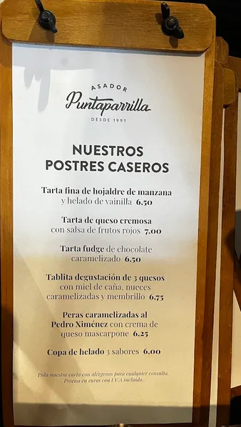menu 1 of Restaurante Asador Puntaparrilla