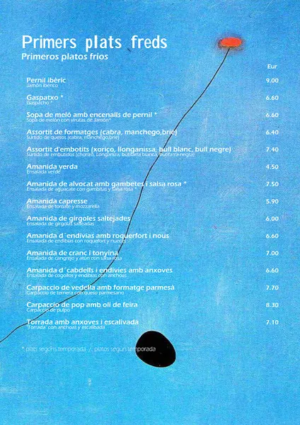menu 1 of Restaurant Niu Llar