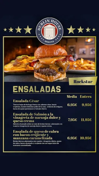 menu 0 of Dublin House