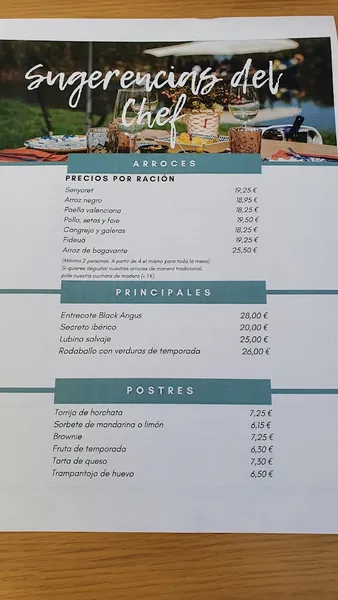 menu 0 of Nou Racó