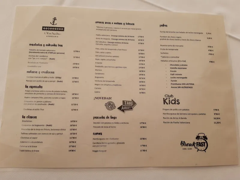 menu 0 of L’Estibador