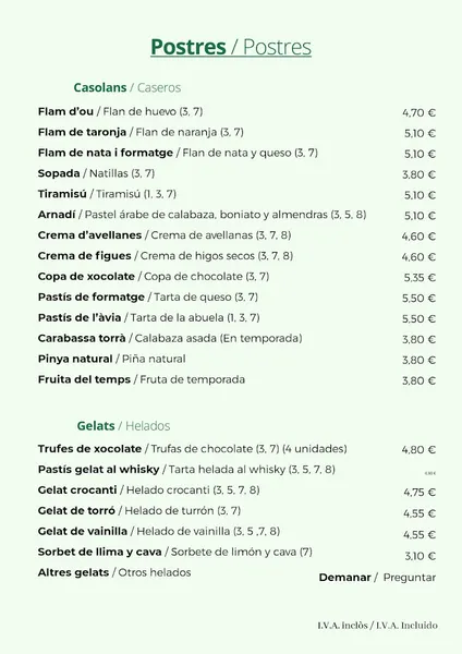 menu 0 of Restaurante Genuina