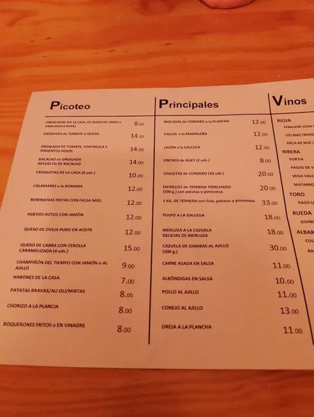 menu 1 of Peñalaire
