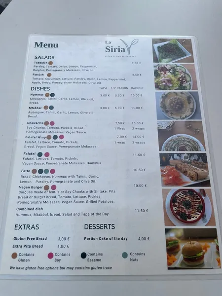 menu 1 of Vegan-té La Siria