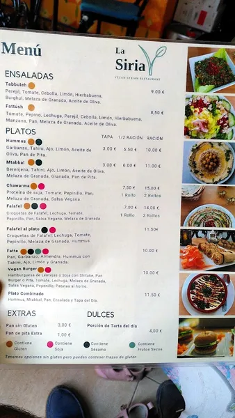 menu 2 of Vegan-té La Siria