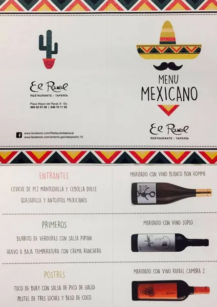 menu 1 of Restaurante El Raval | EXPERIENCIAS GASTRONÓMICAS