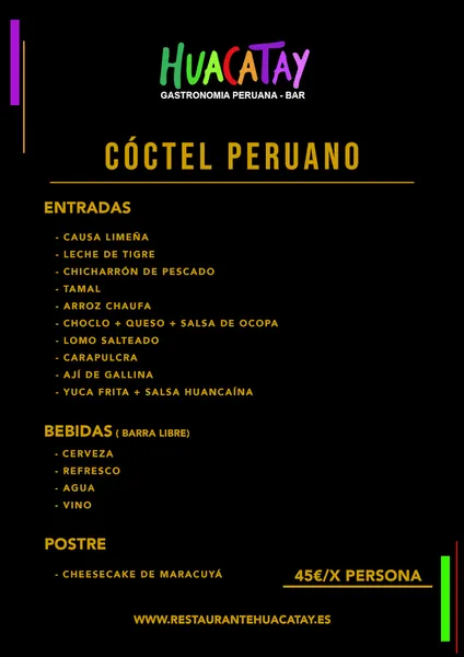 menu 0 of Restaurante Peruano Huacatay