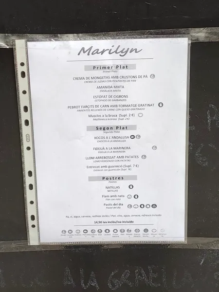 menu 1 of Marilyn Restaurant Cocteleria