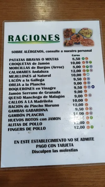 menu 0 of Cafetería Vianca