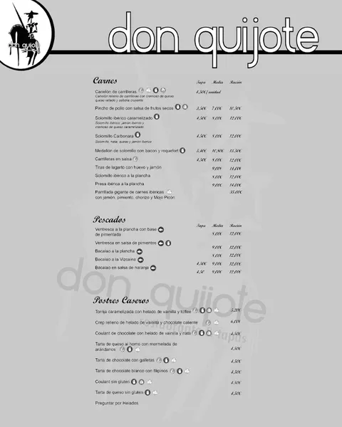menu 0 of Restaurante Don Quijote