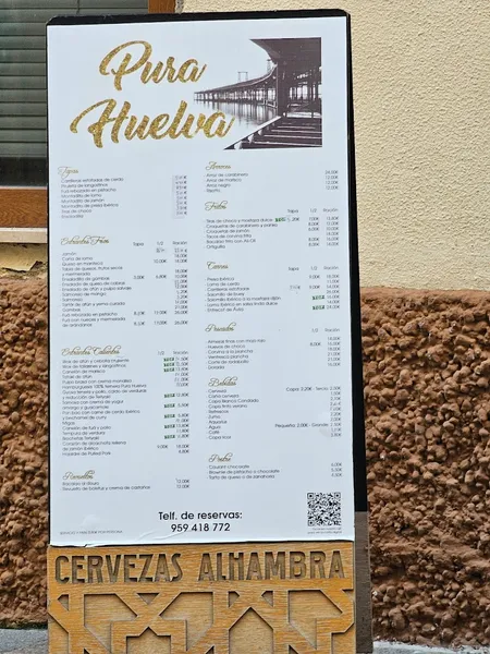 menu 1 of Pura Huelva