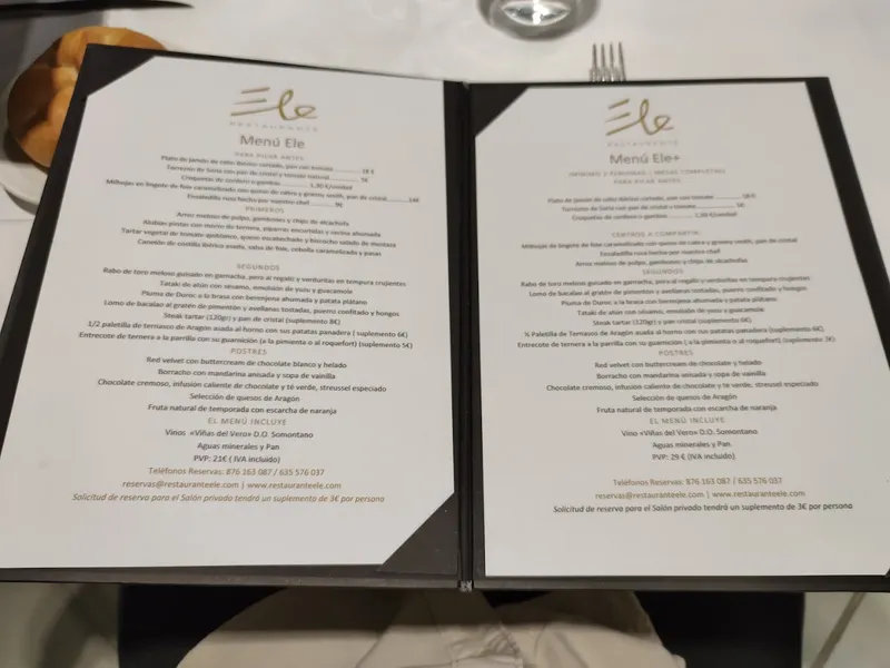 menu 0 of Restaurante Ele