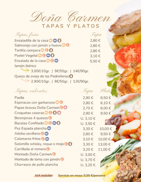 menu 0 of Doña Carmen