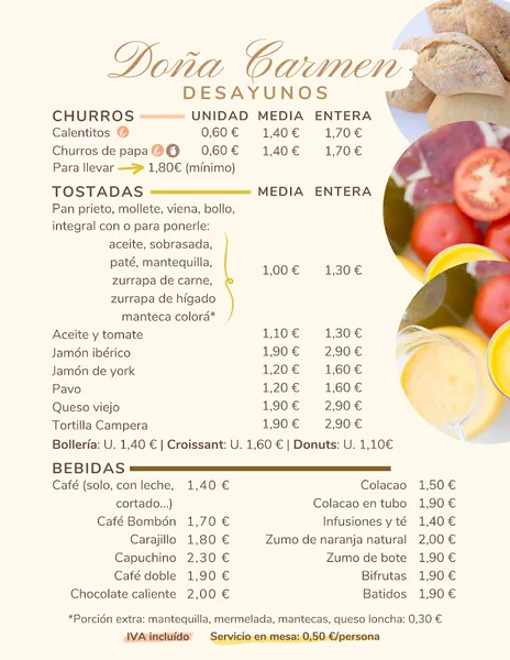 menu 1 of Doña Carmen