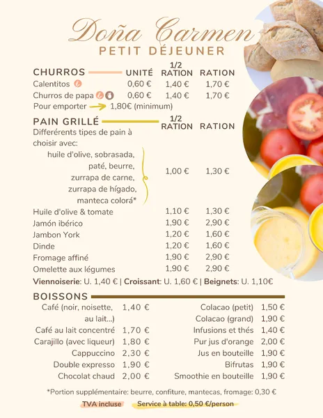 menu 2 of Doña Carmen