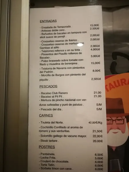 menu 1 of Easo Berri | Restaurante Vasco