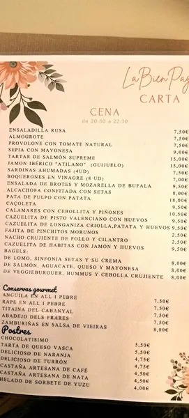 menu 0 of Restaurante Pelegrí Valencia