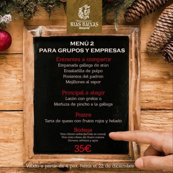menu 2 of Restaurante Rías Baixas