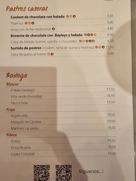 menu 1 of Taberna La Bodeguilla 1970