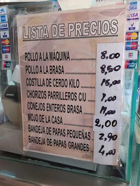 menu 0 of Asadero de Pollos La Pampa