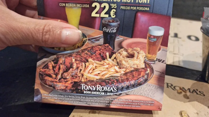 menu 1 of Tony Roma's