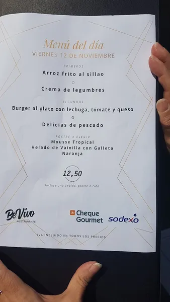 menu 1 of Bevivo Restaurante