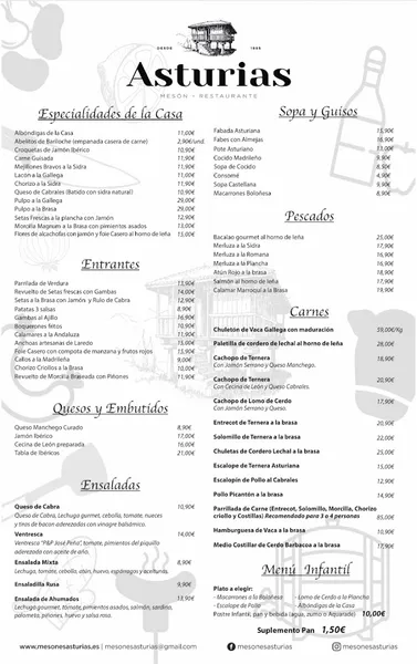 menu 0 of Restaurante Mesón Asturias III