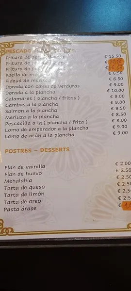 menu 0 of La Estrella del Norte