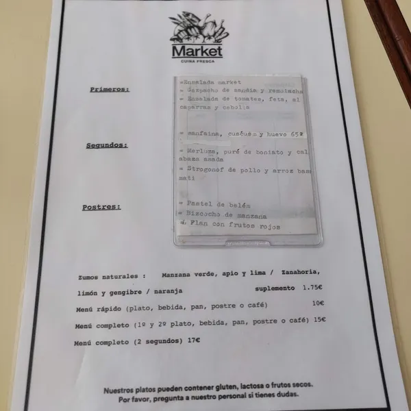 menu 1 of Market Cuina Fresca