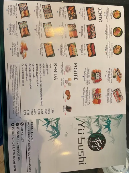 menu 0 of Yü Sushi