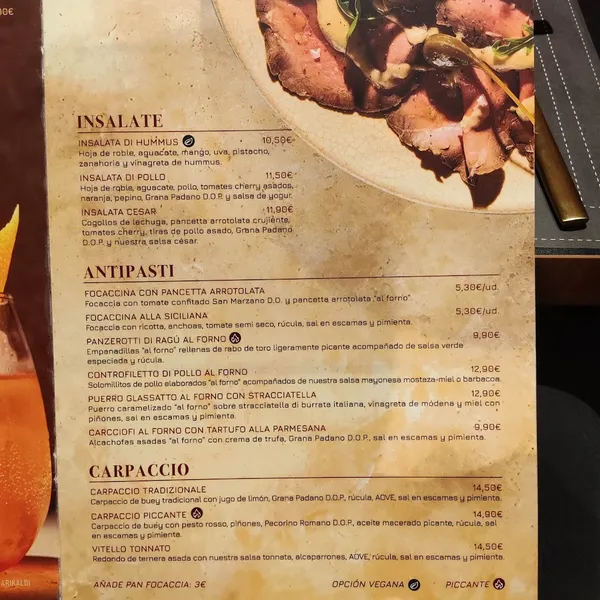 menu 1 of DITALY