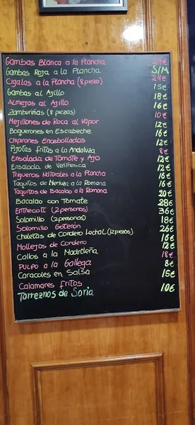 menu 2 of El Goterón de Almería
