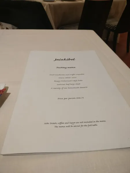 menu 0 of Jaizkibel Asador Marinero