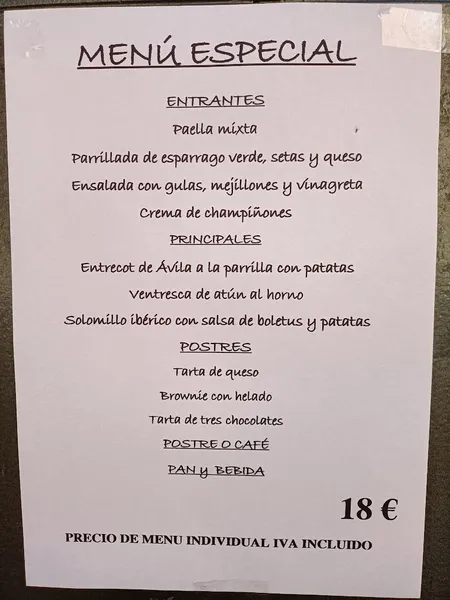 menu 0 of Restaurante Goterón