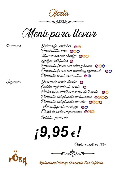 menu 1 of rÖsq - Restaurante Terraza Cafetería Bar