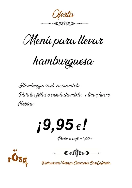 menu 2 of rÖsq - Restaurante Terraza Cafetería Bar