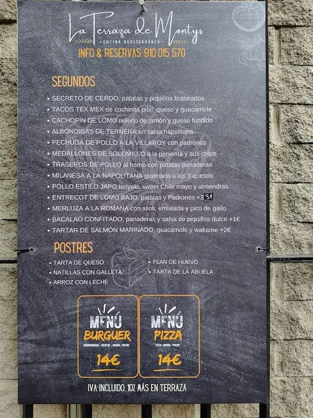 menu 0 of La Terraza de Monty's
