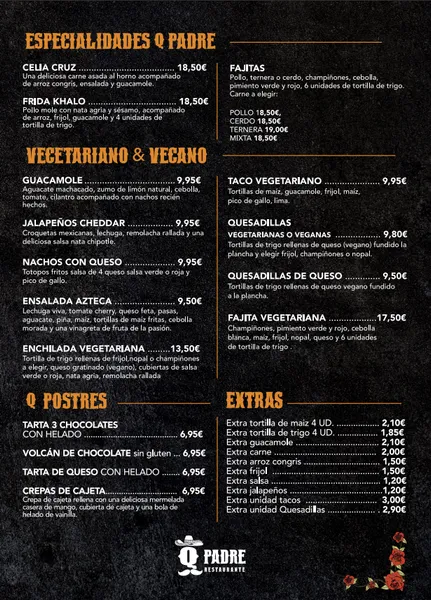 menu 0 of RESTAURANTE MEXICANO Q' PADRE