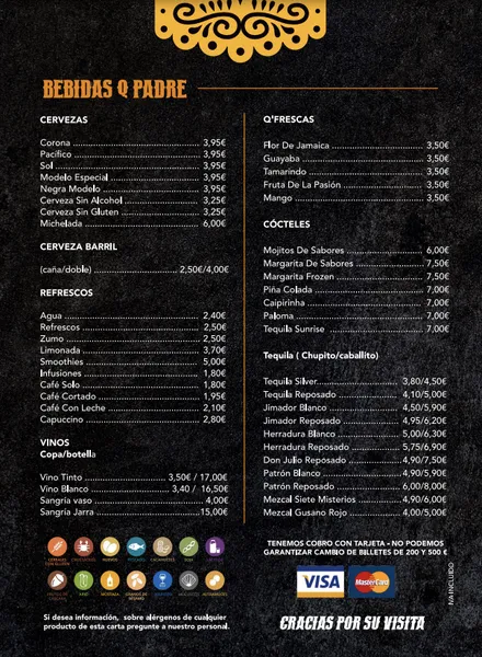 menu 2 of RESTAURANTE MEXICANO Q' PADRE