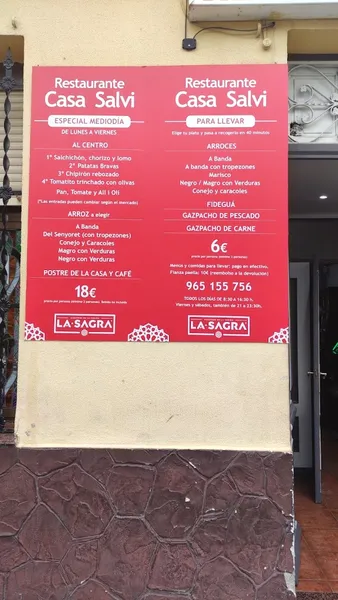 menu 0 of Casa Salvi