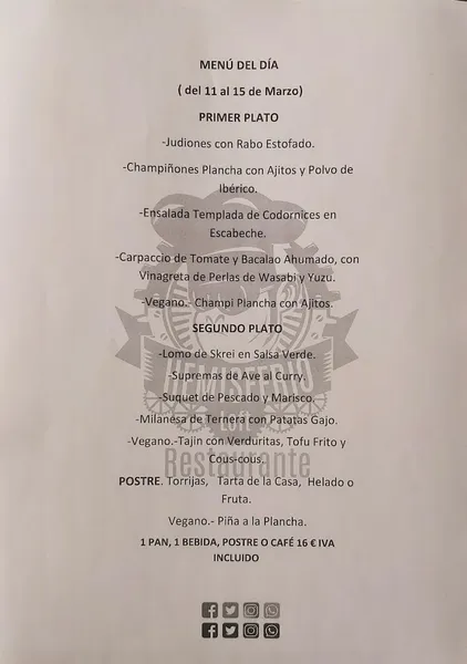 menu 0 of Restaurante Hemisferio Loft