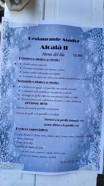 menu 2 of Restaurante Asador Alcalá 2