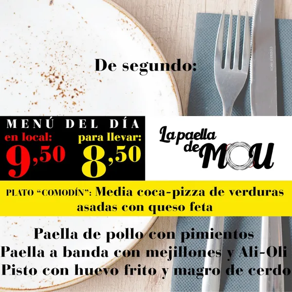 menu 0 of La paella de Mou