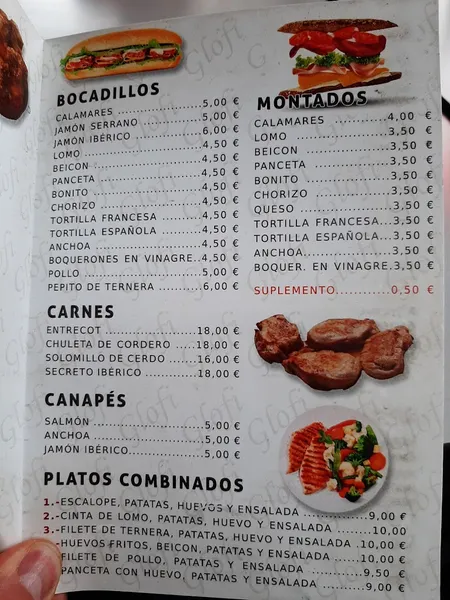 menu 0 of Bar Cervecería Glofi